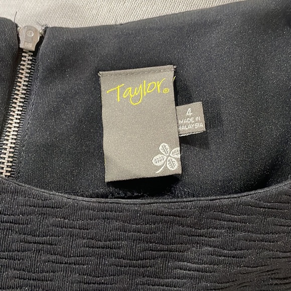 Taylor brand little black dress with silver lace overlay on backside. - Picture 6 of 7